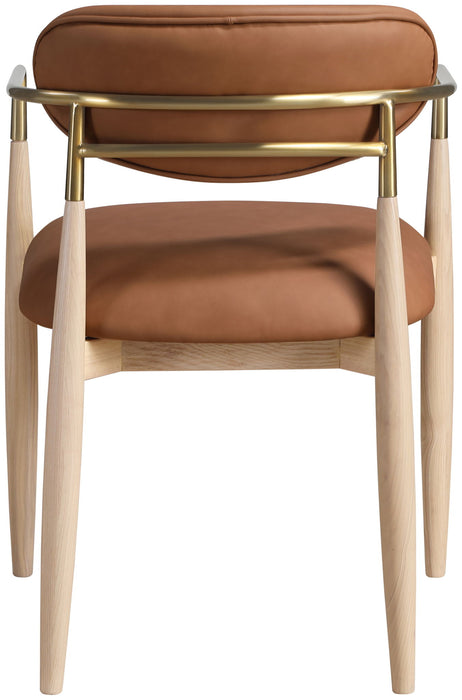 Riccio - Dining Arm Chair (Set of 2) - Natural And Gold Frame - Simple Home Plus