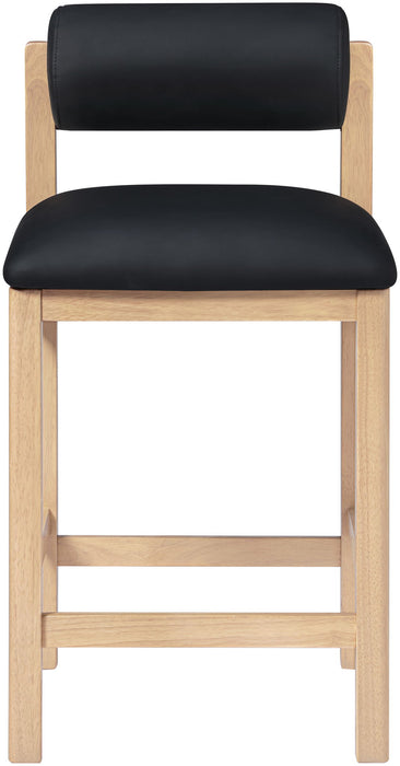 Roundhill - Faux Leather Counter Stool - Natural Frame - Simple Home Plus