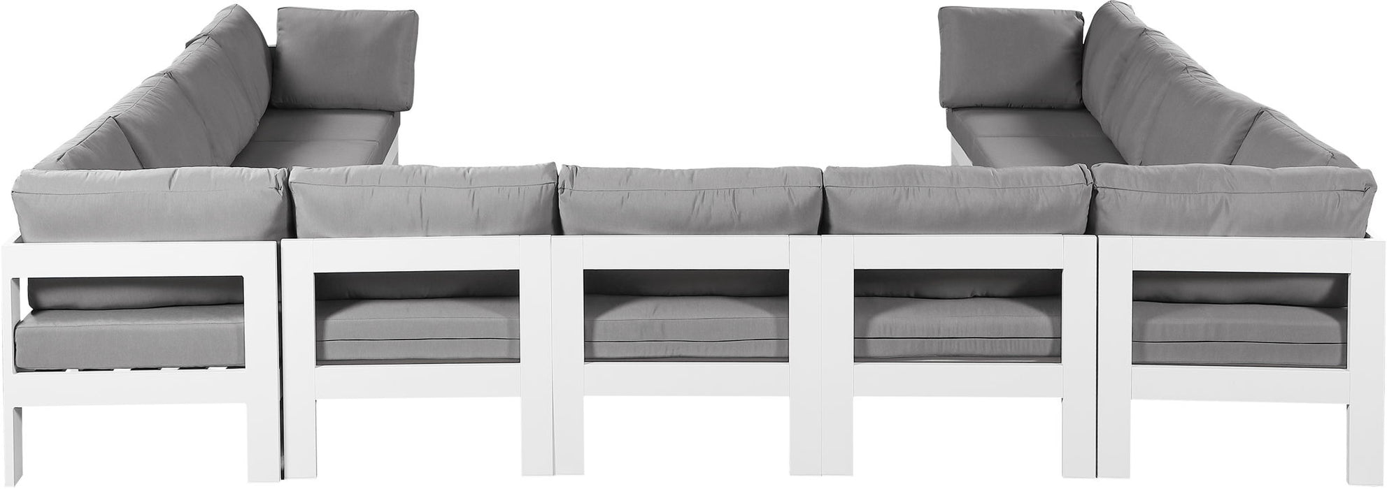 Nizuc - Outdoor Patio 11 Piece Modular Sectional With White Frame - Simple Home Plus