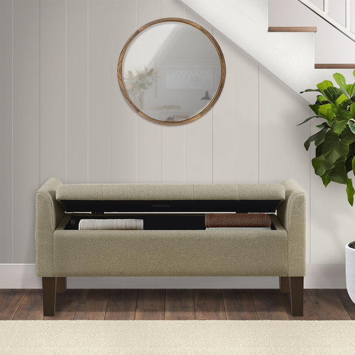 Blaire - Flip-Top Upholstered Storage Bench - Taupe