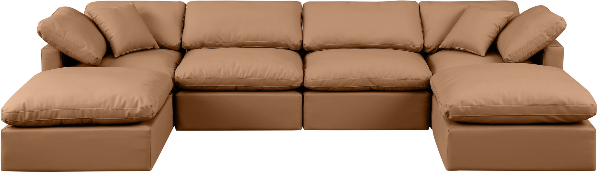 Indulge - Faux Leather 6 Piece Modular Double Chaise Sectional - Simple Home Plus