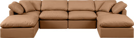 Indulge - Faux Leather 6 Piece Modular Double Chaise Sectional - Simple Home Plus