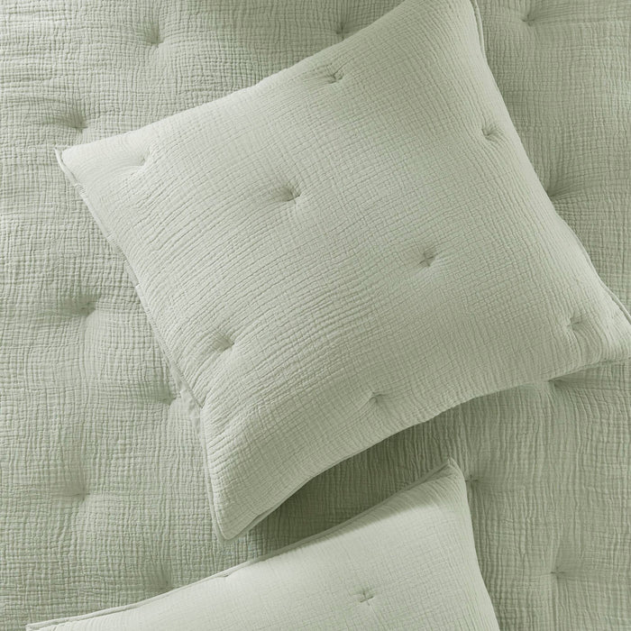 Breeze - Gauze Embroidered Euro Sham - Sage - Simple Home Plus