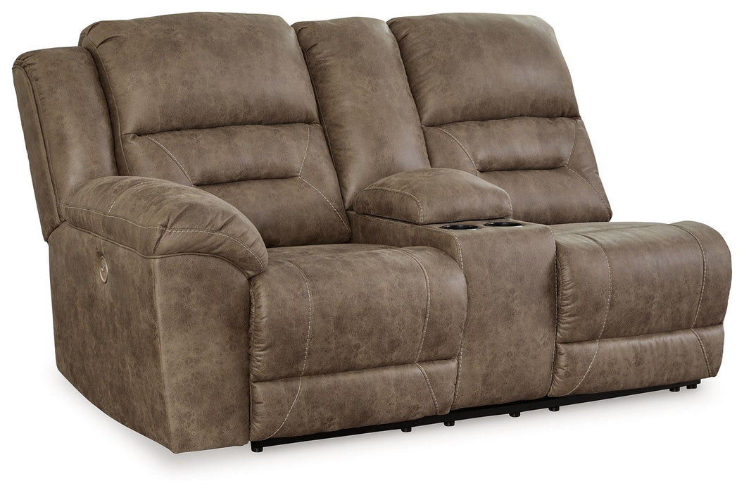 Ravenel - Laf Dbl Power Reclining Loveseat with Console - Fossil - Simple Home Plus
