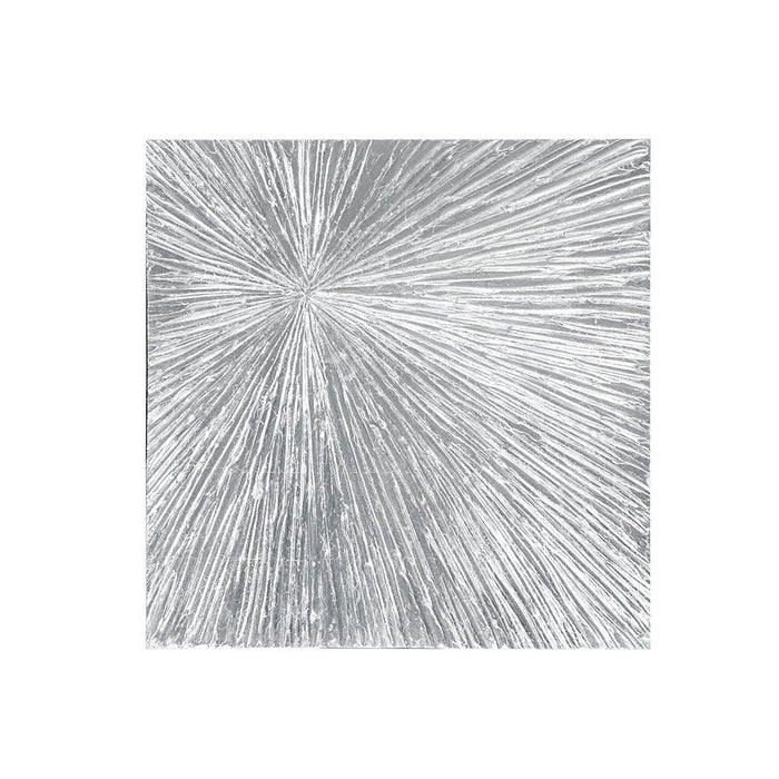 Sunburst - 100% Hand Painted Dimensional Wall Decor - Silver - Simple Home Plus