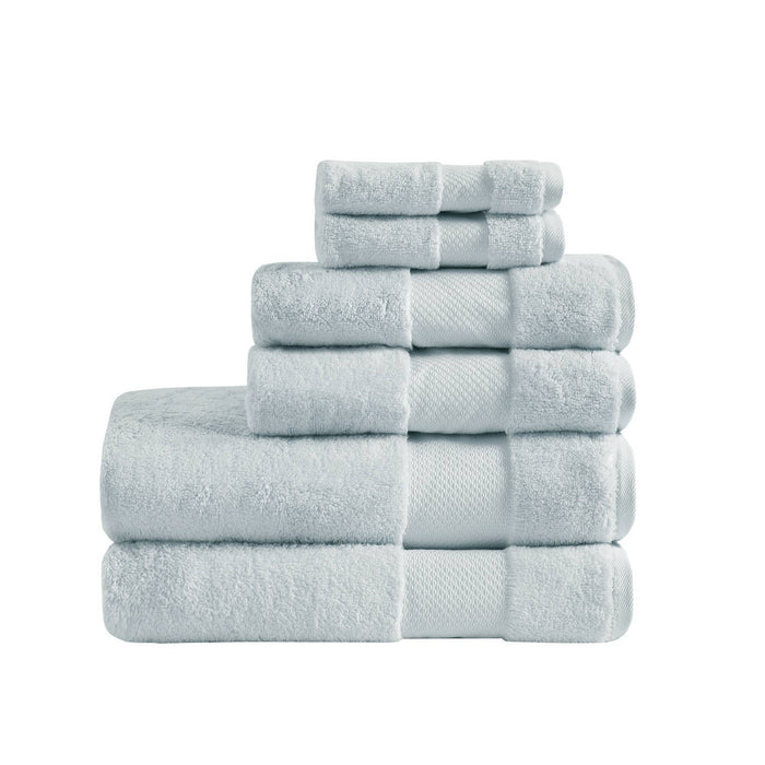 Turkish - 6 Piece Bath Towel Set - Light Blue - Simple Home Plus