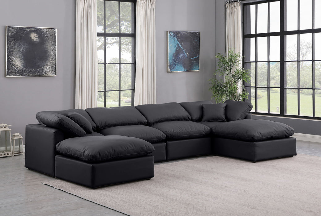 Indulge - Faux Leather 6 Piece Modular Double Chaise Sectional - Simple Home Plus