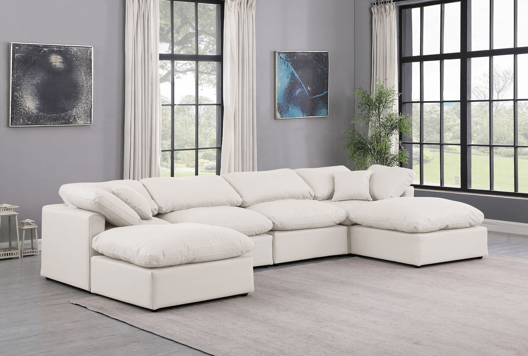 Indulge - Faux Leather 6 Piece Modular Double Chaise Sectional - Simple Home Plus