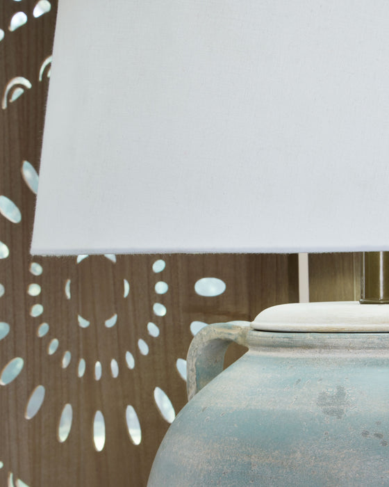 Shawburg - Antique Green - Terracotta Table Lamp - Simple Home Plus