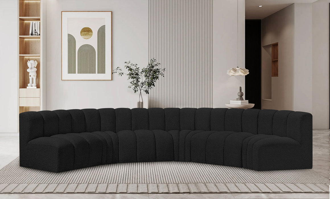 Arc - Boucle Fabric 6 Piece U-Shaped Modular Sofa - Simple Home Plus