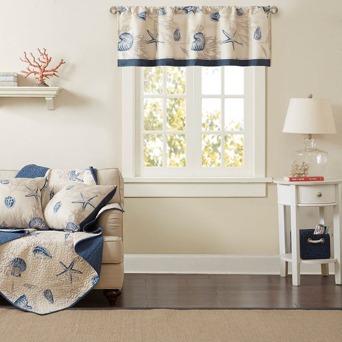 Bayside - Printed Valance - Navy - Simple Home Plus
