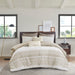 Mila - King 3 Piece Comforter Set With Tufting - Taupe - Simple Home Plus