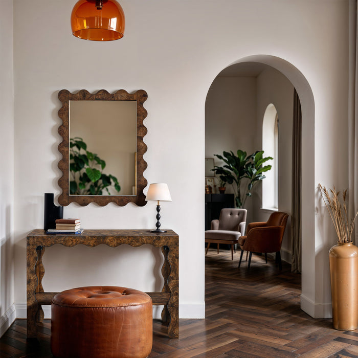 Vassa - Burl Veneer Console Table - Simple Home Plus