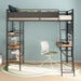 Campus - 3-Shelf Metal Twin Workstation Loft Bed - Simple Home Plus