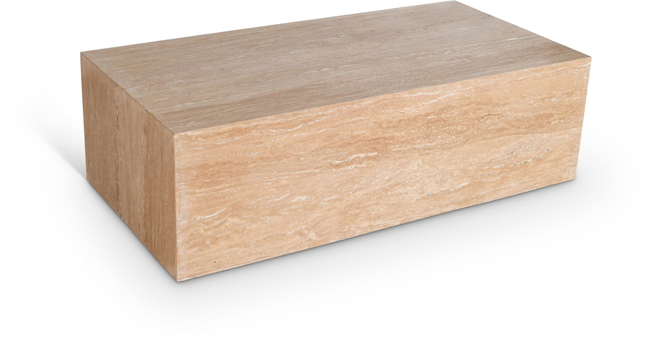 Bolzano - Travertine Coffee Table - Natural - Simple Home Plus