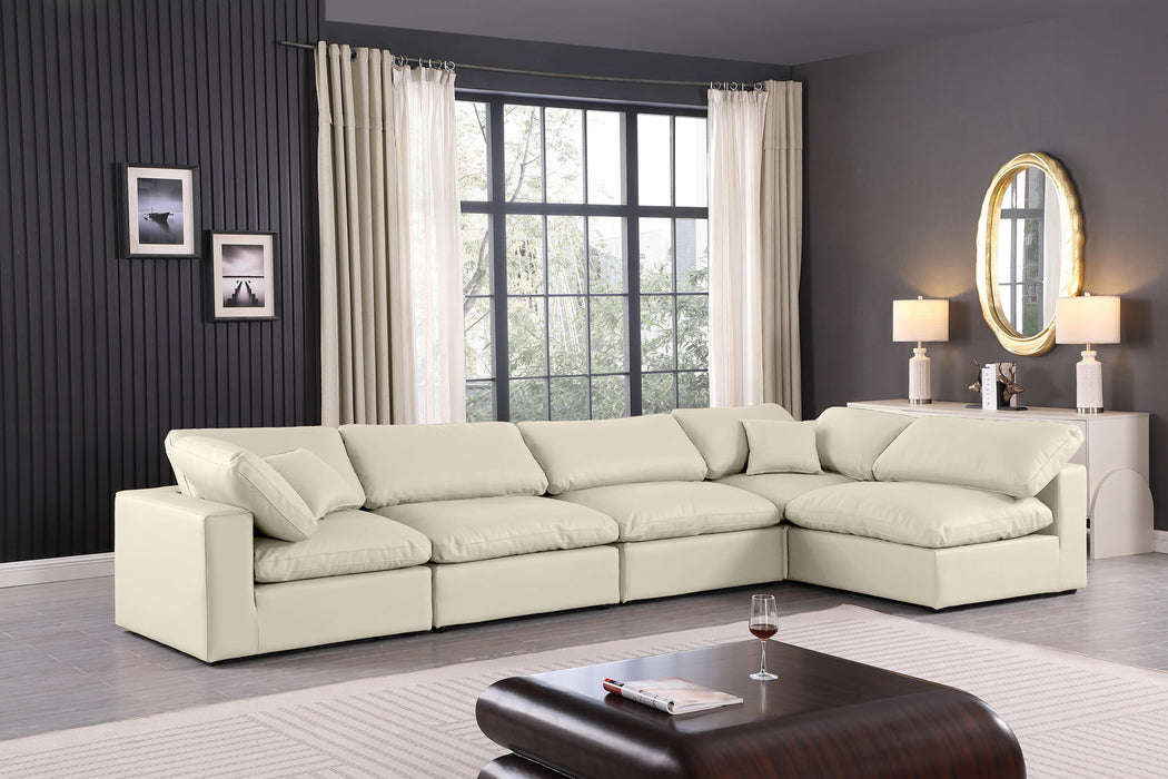 Comfy - 5 Piece Faux Leather Modular Sectional - Simple Home Plus