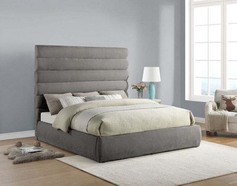 Adam - Chenille Fabric Bed With 70.5" Headboard