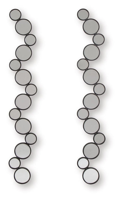 Vinler - Black - Accent Mirror Set (Set of 2) - Simple Home Plus