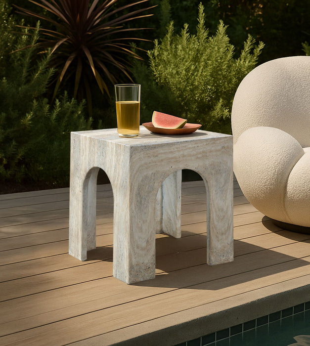 Renza - Concrete And Fiberglass Indoor / Outdoor Table - Simple Home Plus