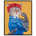Pet Portrait - Rosie The Feline Framed Canvas Wall Art - Rosie Feline - Simple Home Plus