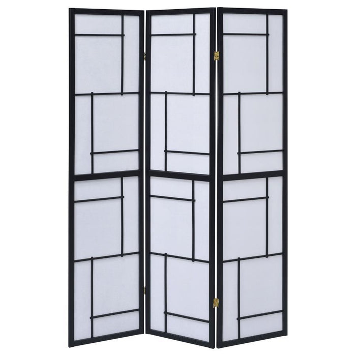 Damis - 3-Panel Room Divider Folding Shoji Screen - Black - Simple Home Plus