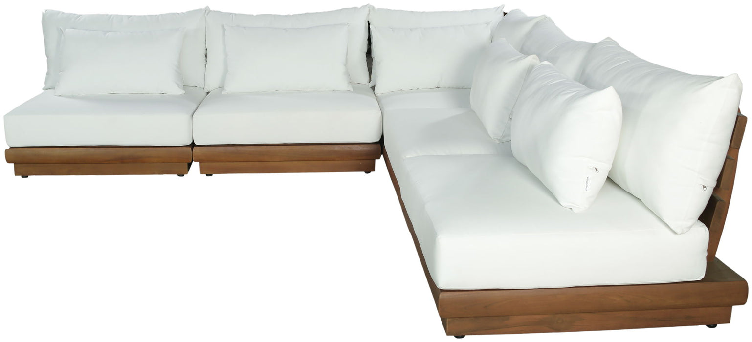 Mirella - 5 Piece Water Resistant Fabric Upholstered Outdoor Patio Modular Sectional - Simple Home Plus