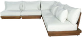 Mirella - 5 Piece Water Resistant Fabric Upholstered Outdoor Patio Modular Sectional - Simple Home Plus