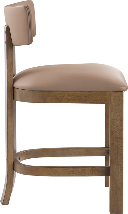 Lavrin - Vegan Leather Upholstered Counter Stool (Set of 2) - Walnut Base - Simple Home Plus