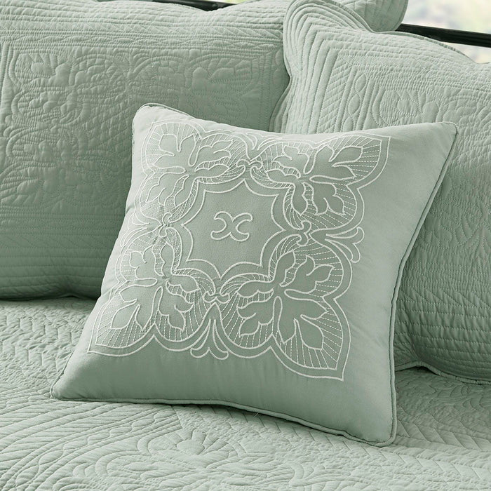 Tuscany - Twin 6 Piece Reversible Scalloped Edge Daybed Cover Set - Seafoam - Simple Home Plus
