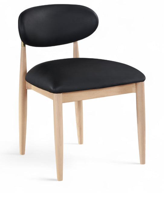 Riccio - Faux Leather Dining Side Chair (Set of 2) - Natural Frame - Simple Home Plus