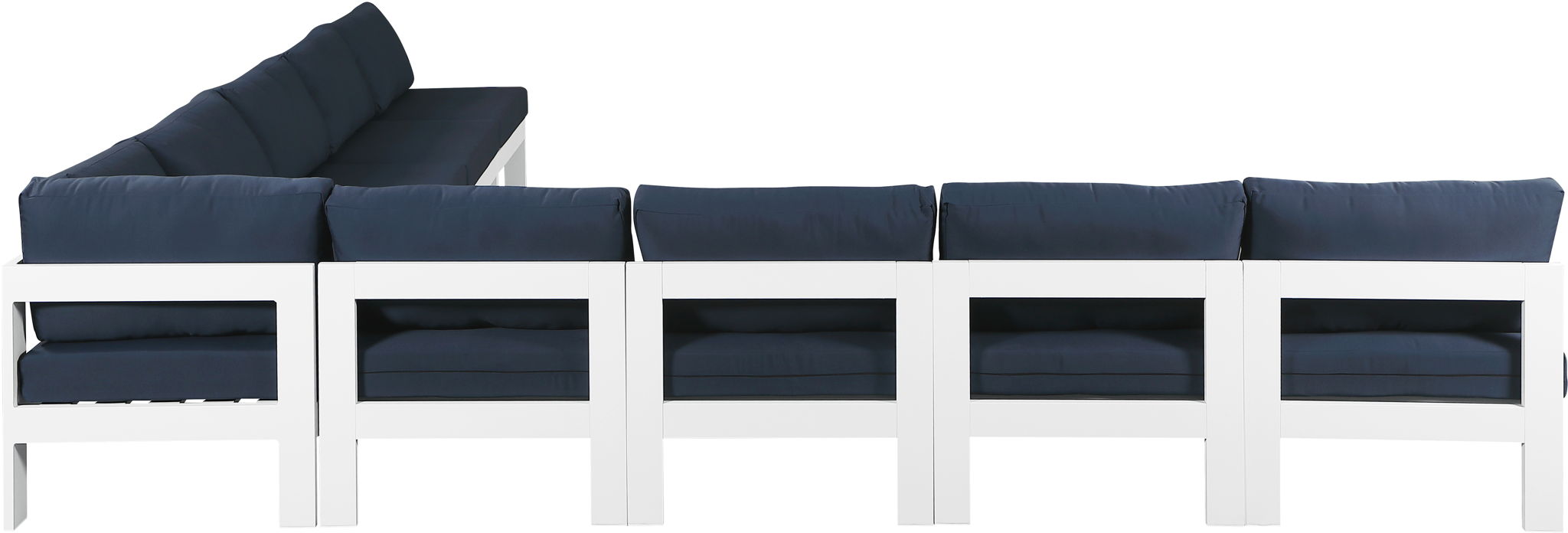 Nizuc - Outdoor Patio 9 Piece Modular Sectional With White Frame - Simple Home Plus
