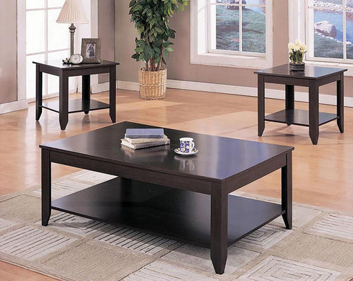 Brooks - 3 Piece Rectangular Coffee Table Set - Cappuccino - Simple Home Plus