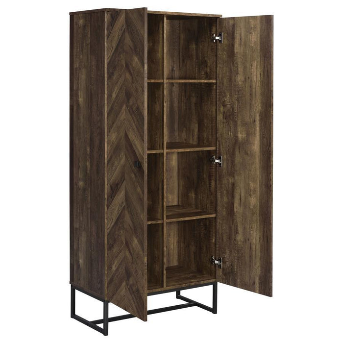 Carolyn - 2 Door Engineered Wood Accent Cabinet - Rustic Oak - Simple Home Plus