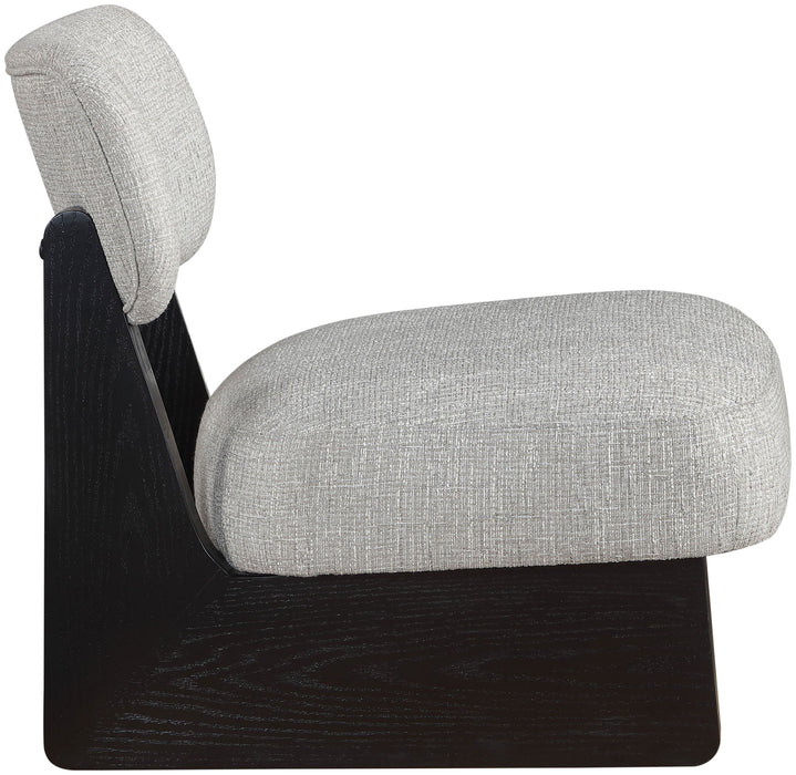 Vetra - Linen Textured Fabric Upholstered Accent Chair With Black Base - Simple Home Plus
