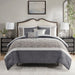 Amelia - 5 Piece Textured Jacquard Stripe Comforter Set With Throw Pillows - Gray - Simple Home Plus