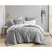 Camden - Queen Chambray Print Microfiber Comforter Set With Bed Sheets - Gray - Simple Home Plus