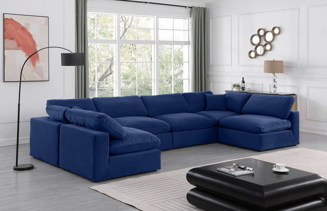 Comfy - 6 Piece Velvet Modular Armless Sectional - Simple Home Plus
