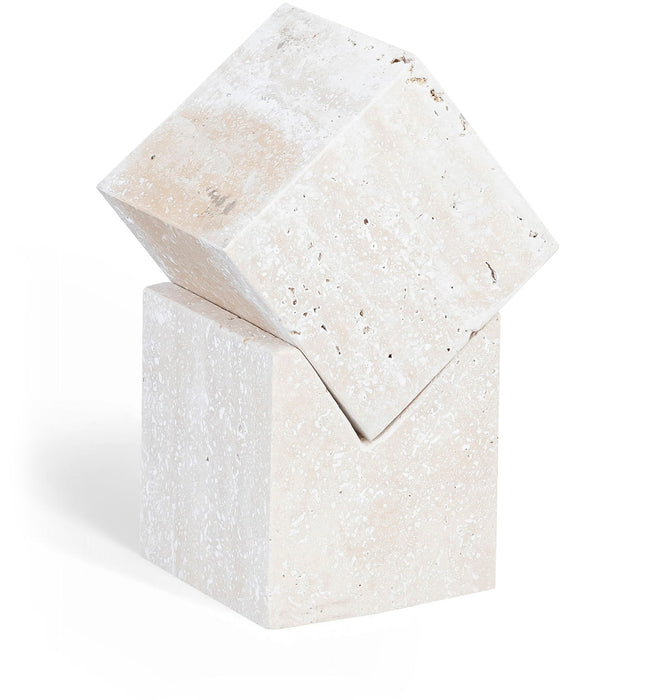 Quad - Travertine Decorative Cube - Natural - Simple Home Plus