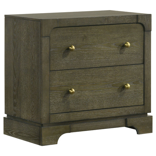 Gran Park - 2-Drawer Nightstand Bedside Table - Dark Cocoa - Simple Home Plus