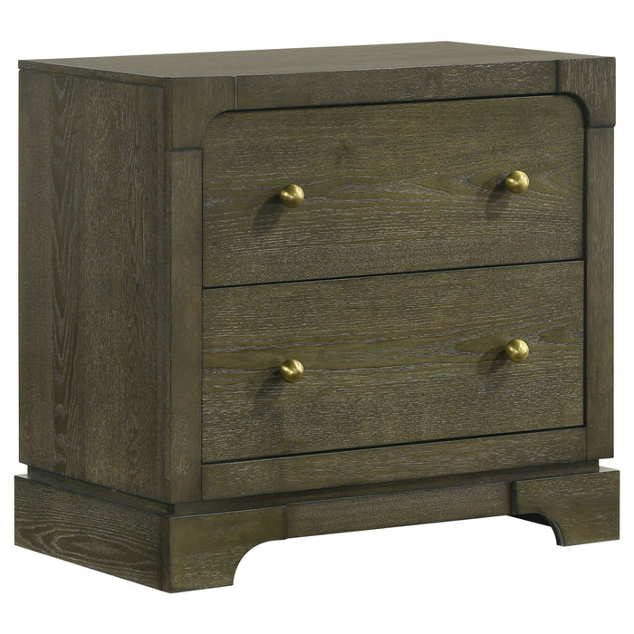 Gran Park - 2-Drawer Nightstand Bedside Table - Dark Cocoa - Simple Home Plus