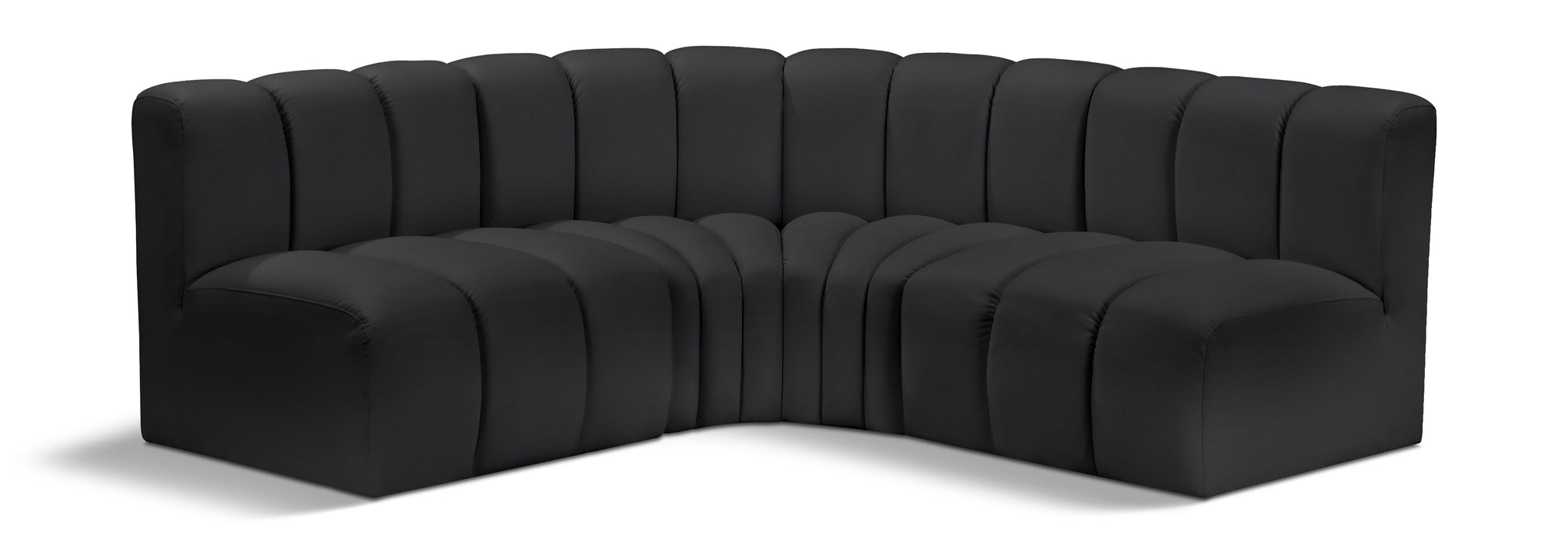 Arc - Faux Leather 4 Piece Corner Modular Sofa - Simple Home Plus