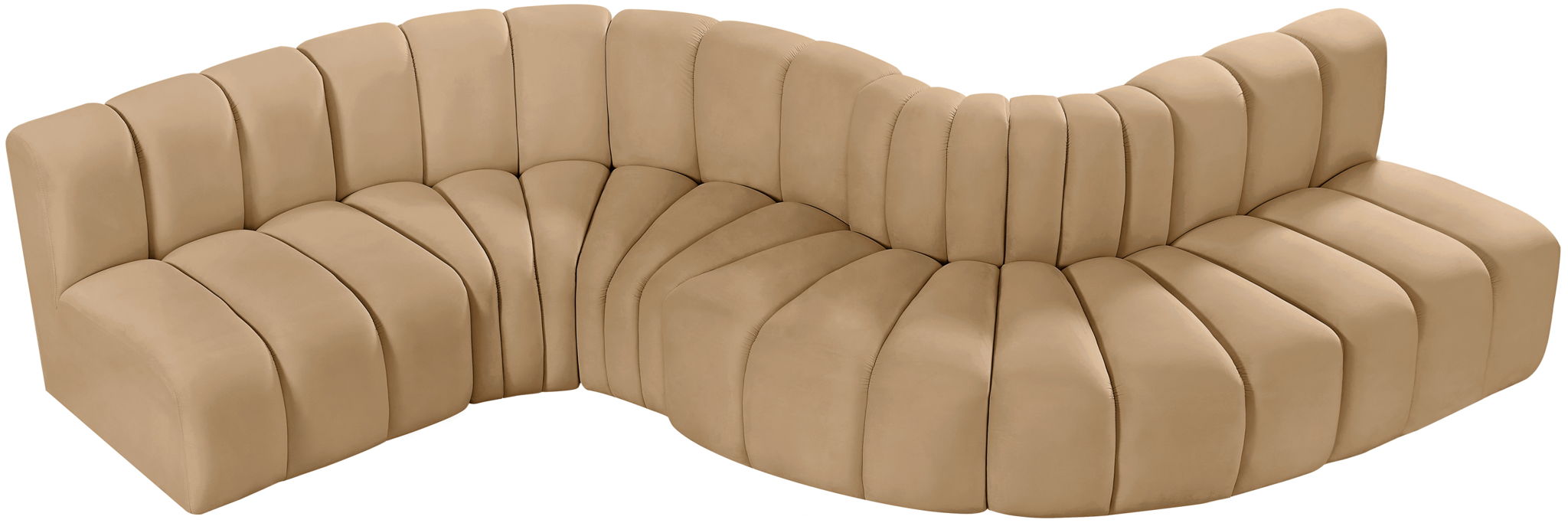 Arc - Velvet 6 Piece Curved Modular Sofa - Simple Home Plus