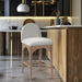 Waldorf - Chenille Stool With Natural Legs - Simple Home Plus
