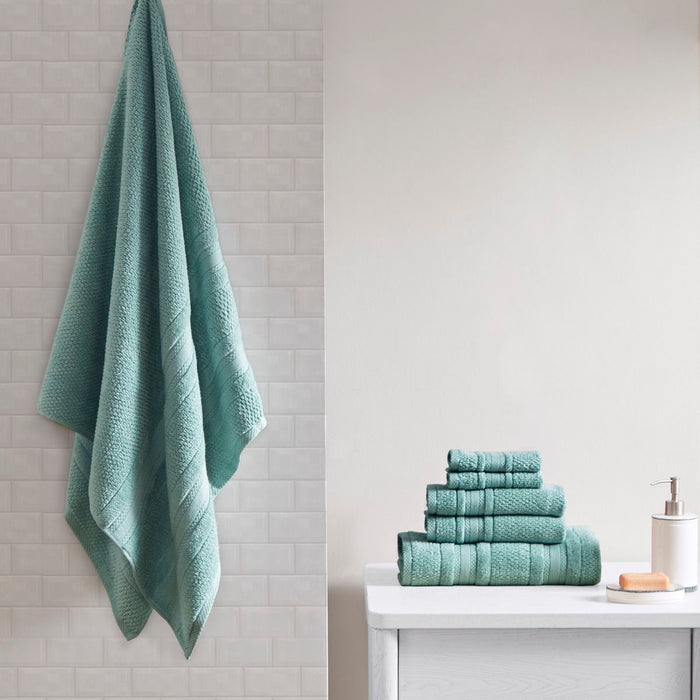 Adrien - 6 Piece Towel Set - Teal - Simple Home Plus