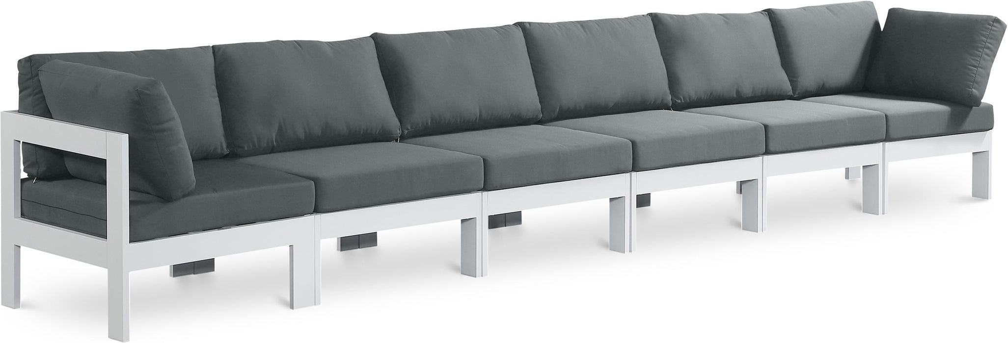 Nizuc - Outdoor Patio 6 Seat Modular Sofa With White Frame - Simple Home Plus