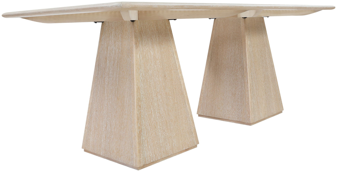 Atrium - Glass Top And Wood Base Dining Table - Simple Home Plus