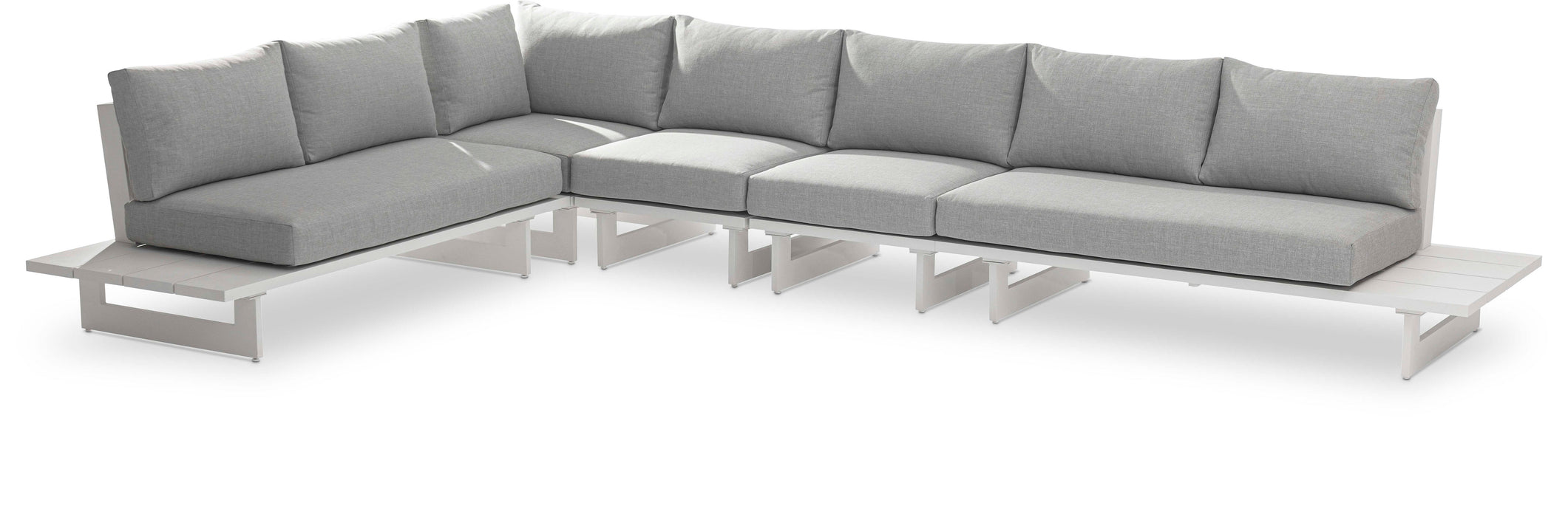 Maldives - 5 Piece Water Resistant Outdoor Patio Modular Sectional With White Base - Simple Home Plus