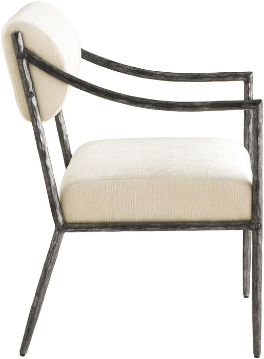 Bastille - Upholstered Dining Arm Chair (Set of 2) - Silver Frame - Simple Home Plus