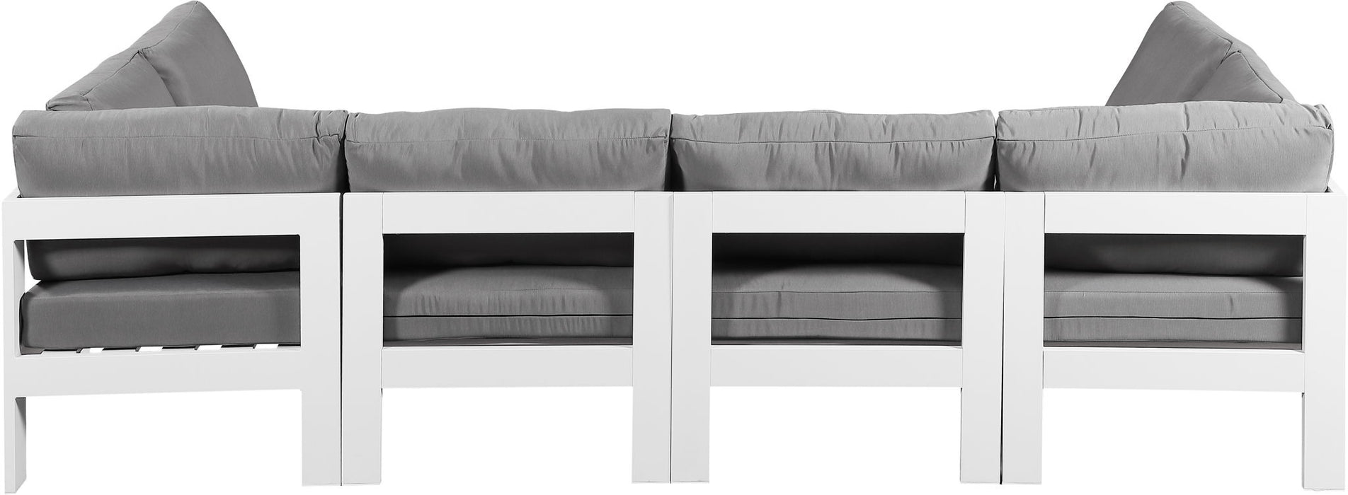 Nizuc - Outdoor Patio 6 Piece Modular Sectional With White Frame - Simple Home Plus