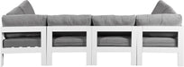 Nizuc - Outdoor Patio 6 Piece Modular Sectional With White Frame - Simple Home Plus